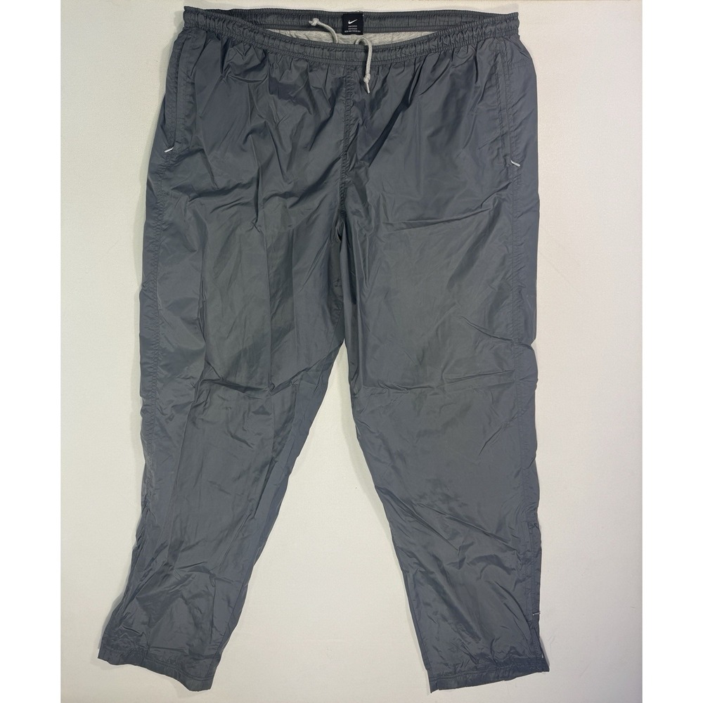 Nike Pants Mens 2XL Gray Track Jersey Lined Zip Ankle Y2K Vintage Windbreaker
